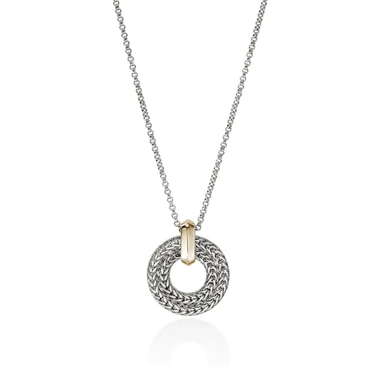Icon Link Pendant Necklace, Sterling Silver, Gold, 2MM