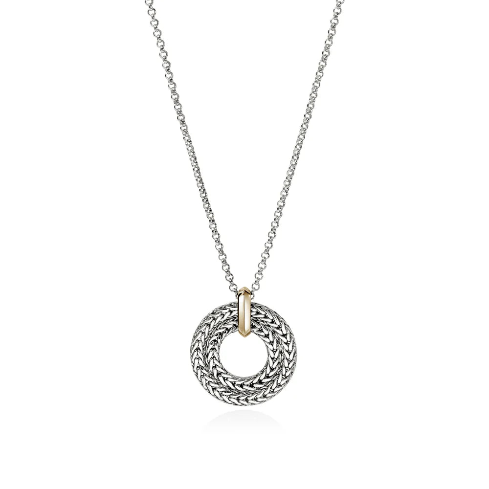 Icon Link Pendant Necklace, Sterling Silver, Gold, 2MM