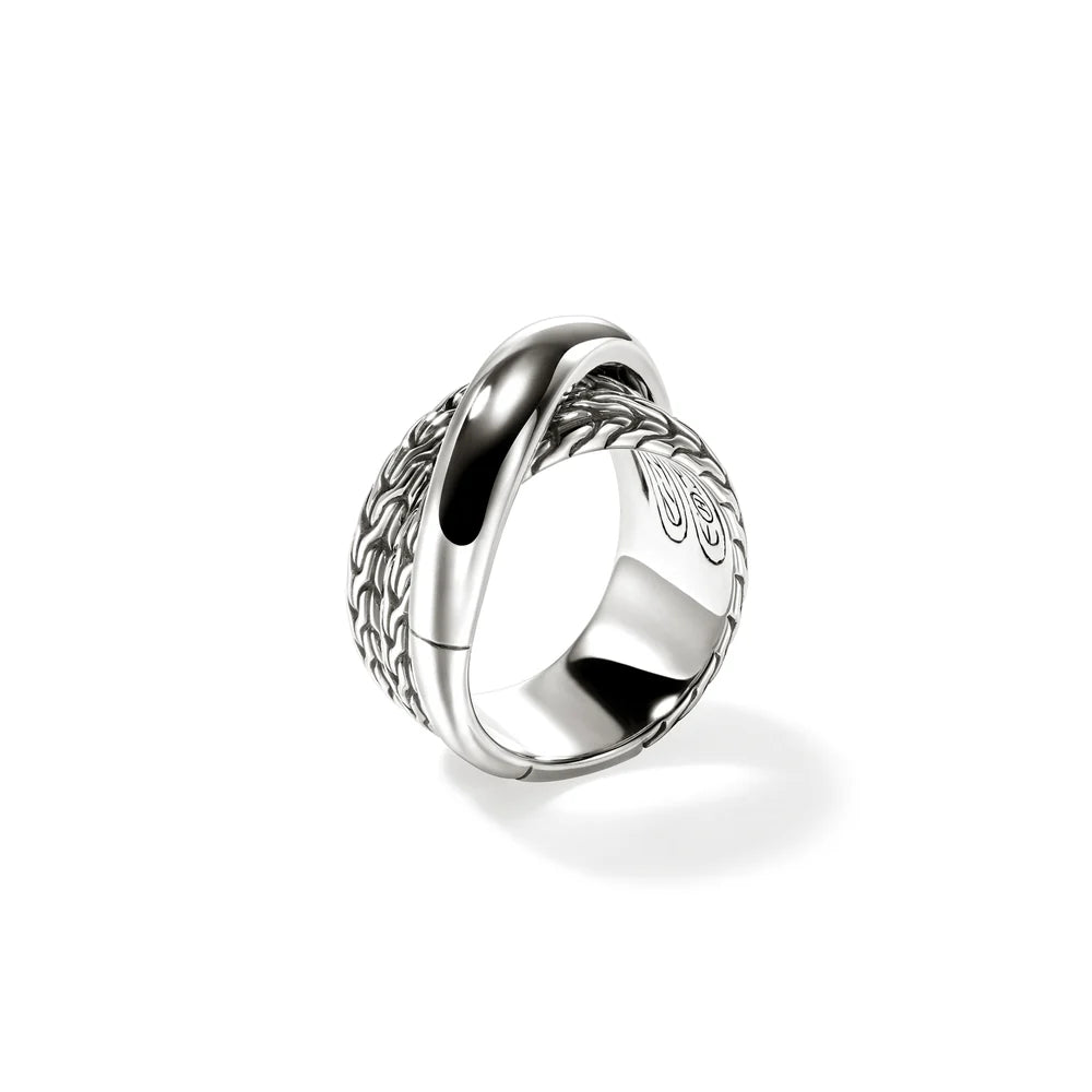 JH Essential Crossover Ring, Sterling Silver
