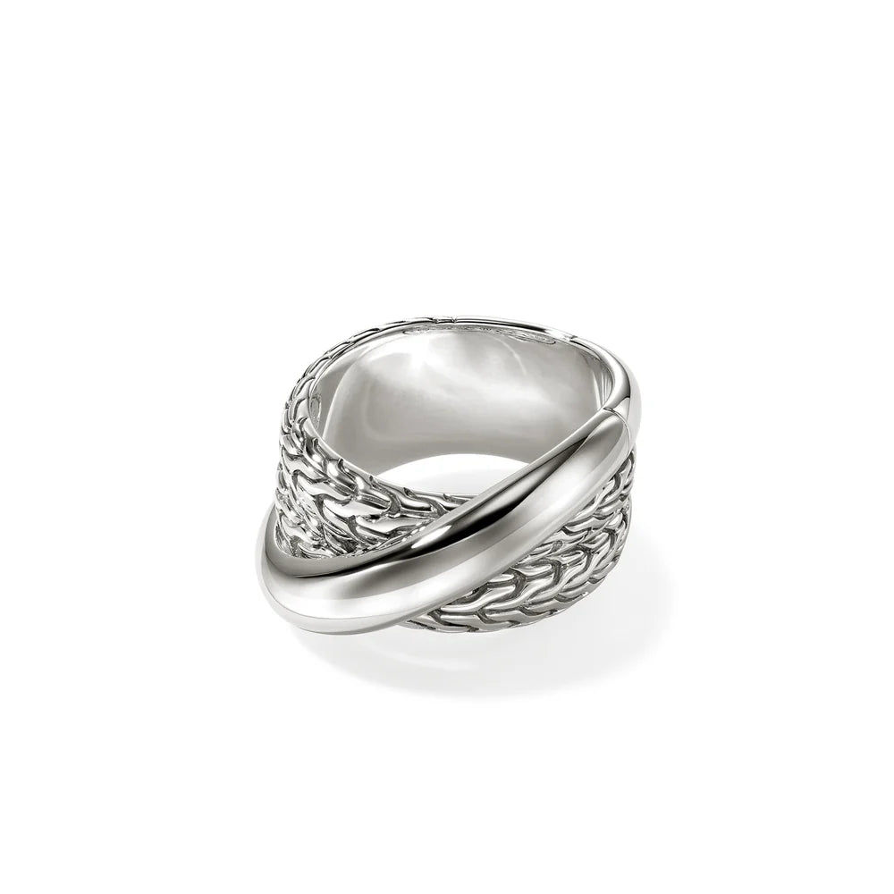 JH Essential Crossover Ring, Sterling Silver
