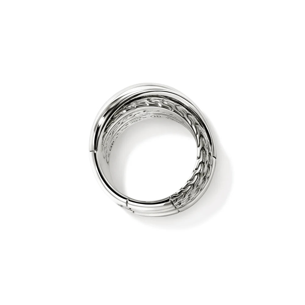 JH Essential Crossover Ring, Sterling Silver