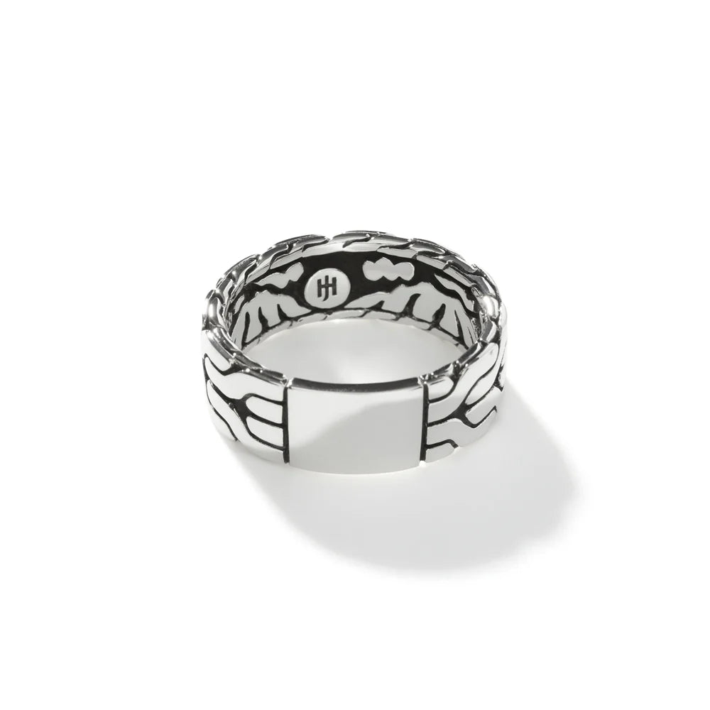 Carved Chain Band Ring, Sterling Silver