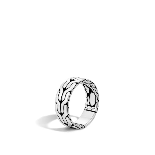 Carved Chain Band Ring, Sterling Silver