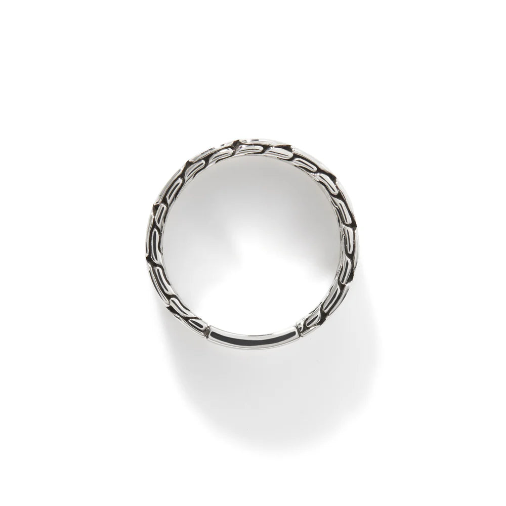 Carved Chain Band Ring, Sterling Silver