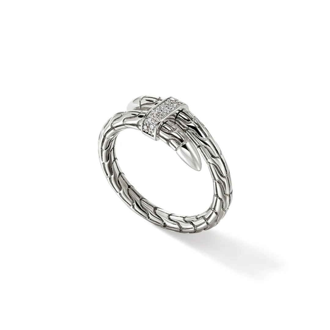 Spear Ring, Sterling Silver, Diamonds