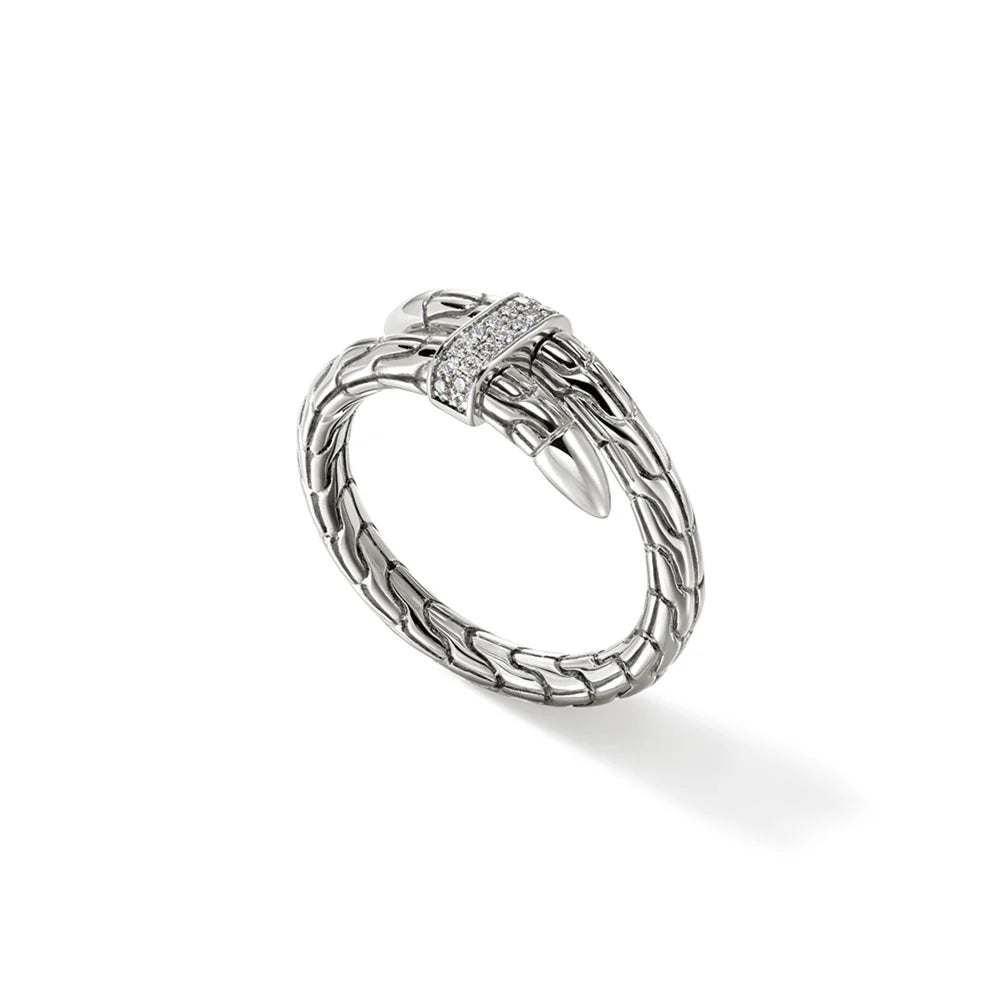 Spear Ring, Sterling Silver, Diamonds