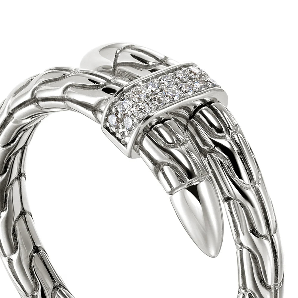 Spear Ring, Sterling Silver, Diamonds