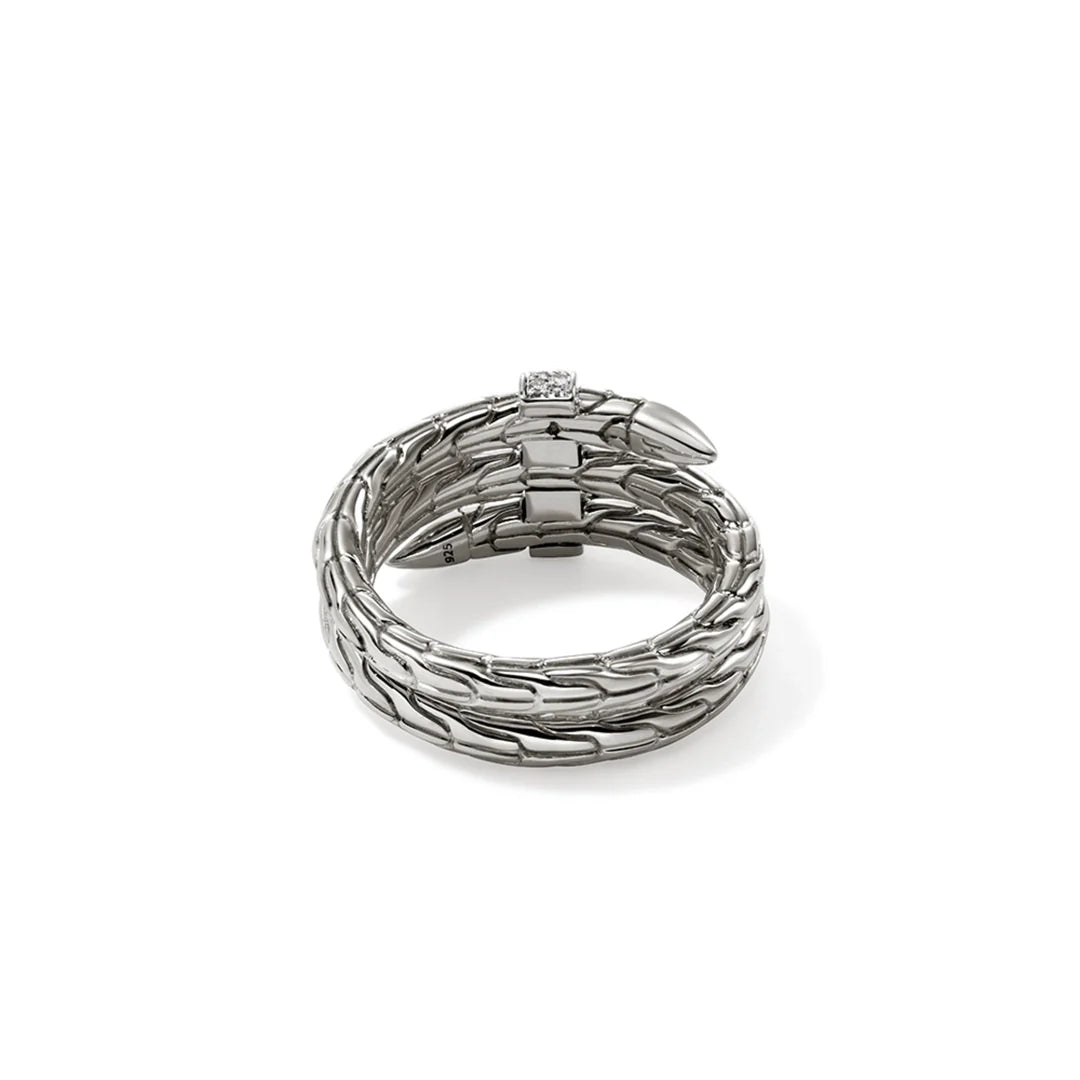 Spear Ring, Silver, Diamonds, Wide
