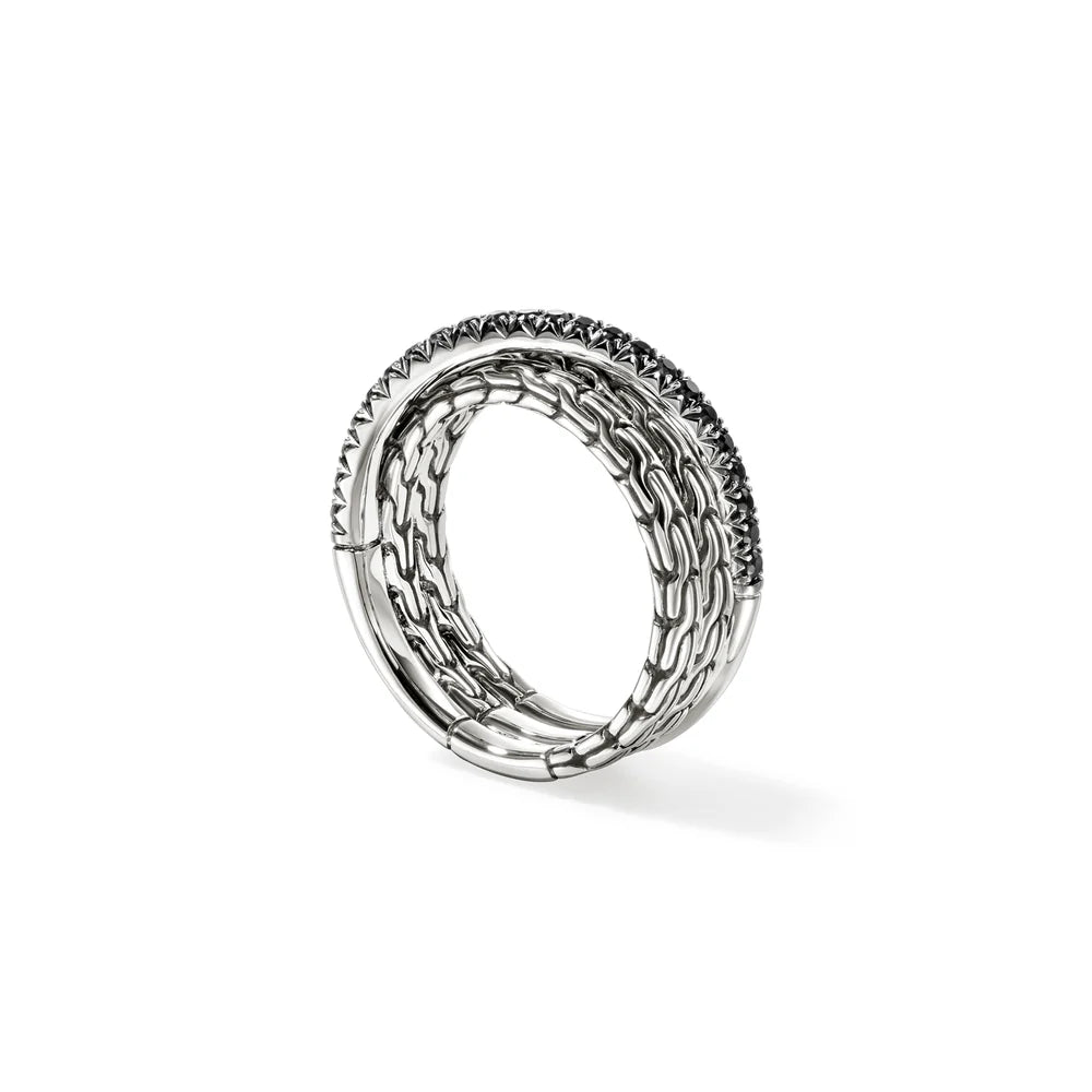 JH Essential Pave Crossover Ring, Sterling Silver, Gemstones