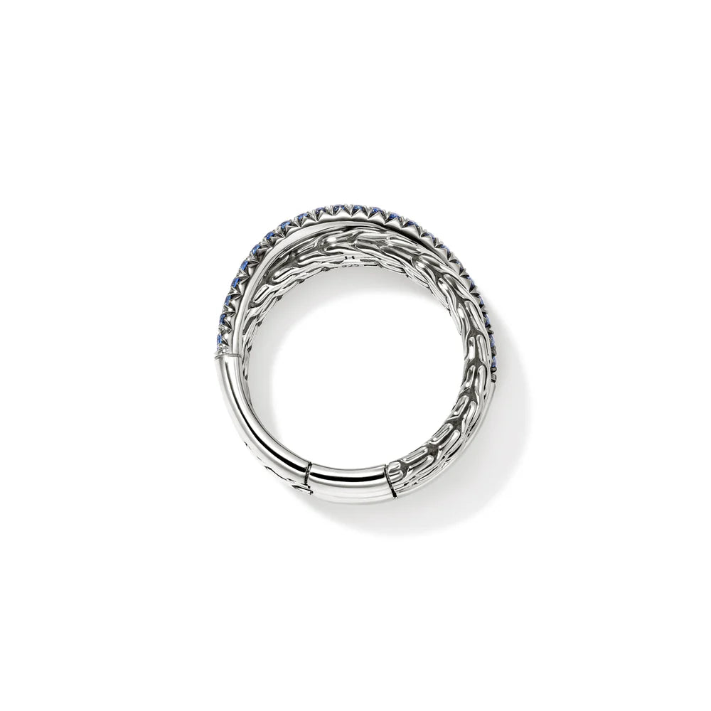JH Essential Pave Crossover Ring, Sterling Silver, Gemstones