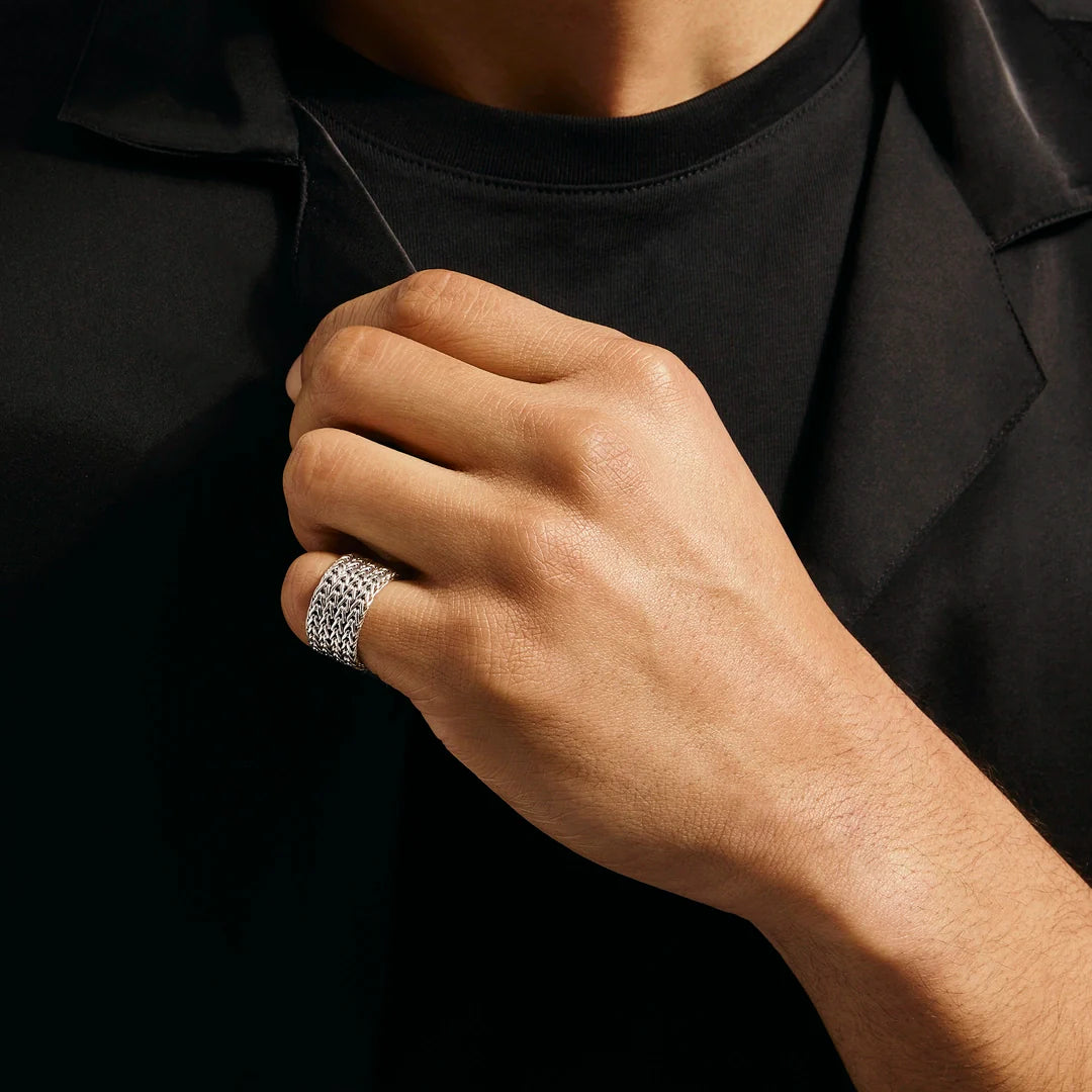 Icon Link Ring, Sterling Silver, 12MM