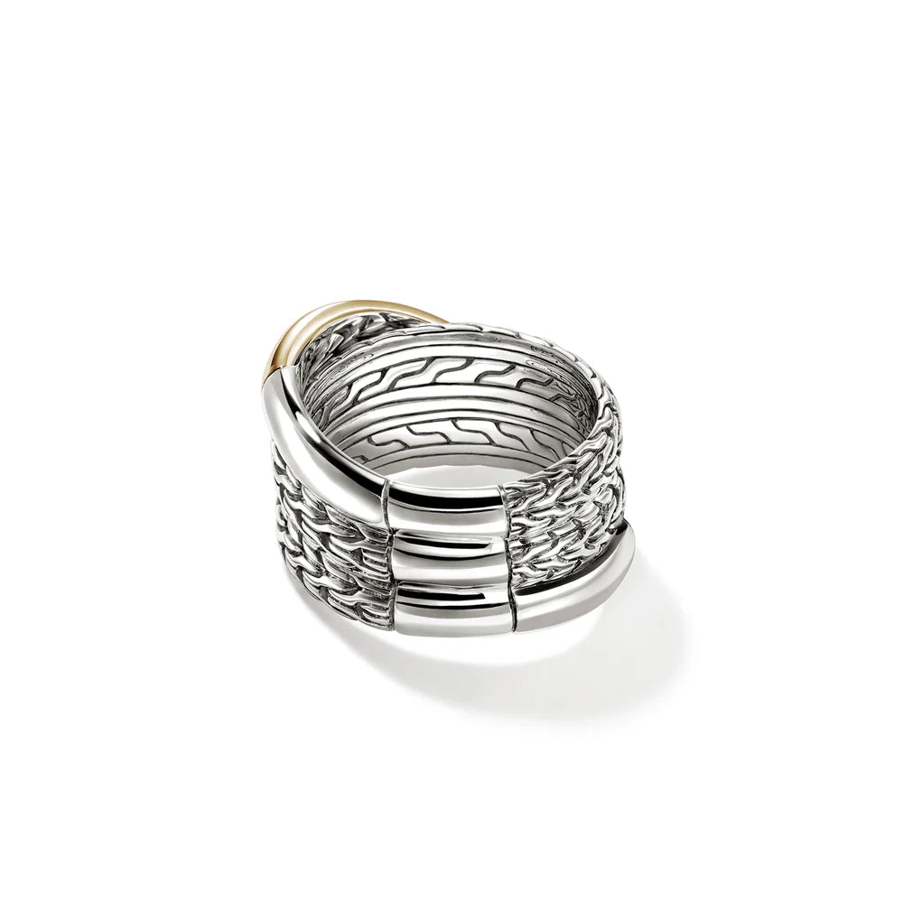 JH Essential Crossover Ring, Gold, Sterling Silver