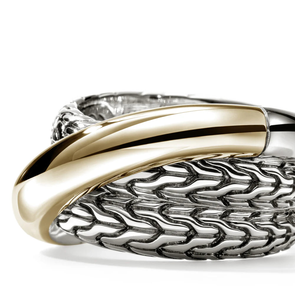 JH Essential Crossover Ring, Gold, Sterling Silver