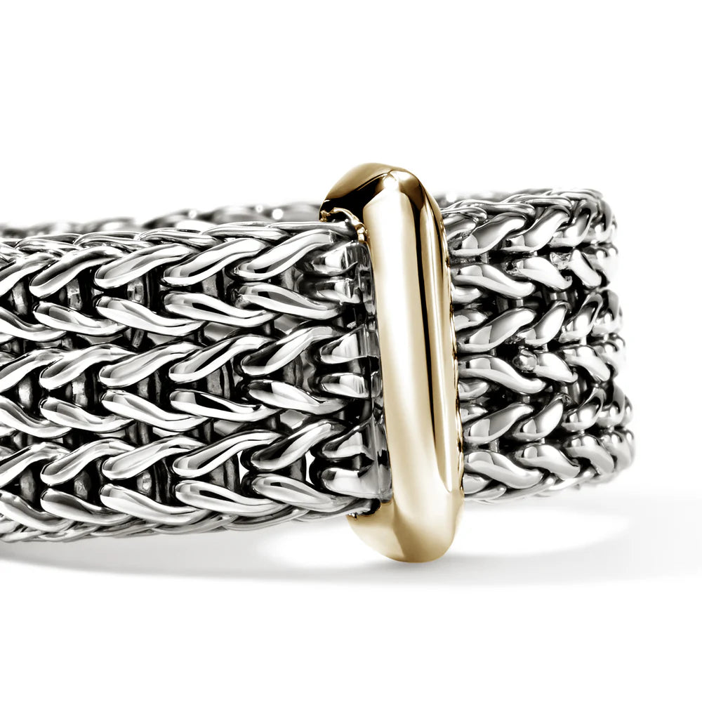 Icon Link Bar Ring, Sterling Silver, Gold, 9MM