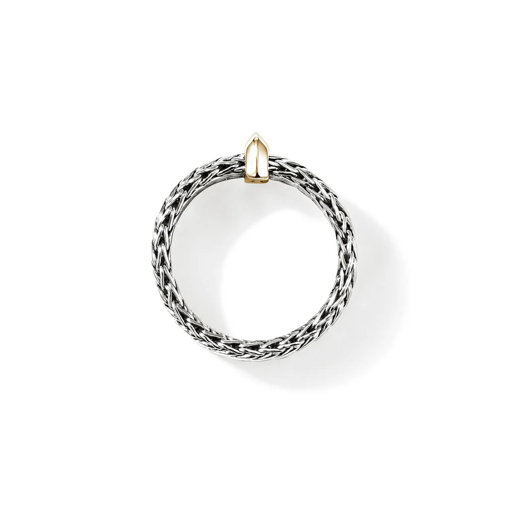 Icon Link Bar Ring, Sterling Silver, Gold, 9MM