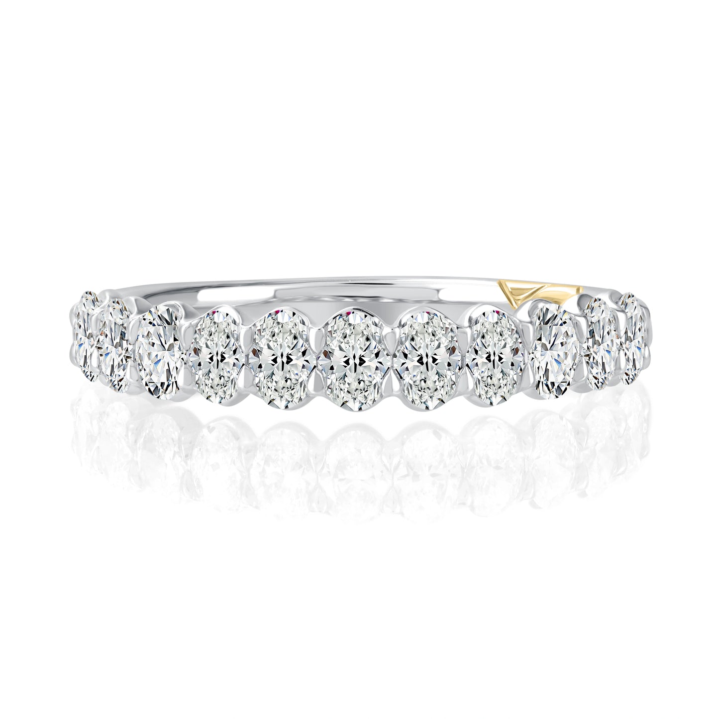 Classic Oval Shaped Halfway Diamond Band