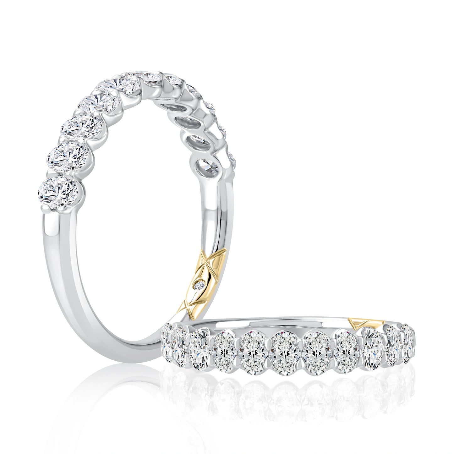 Classic Oval Shaped Halfway Diamond Band