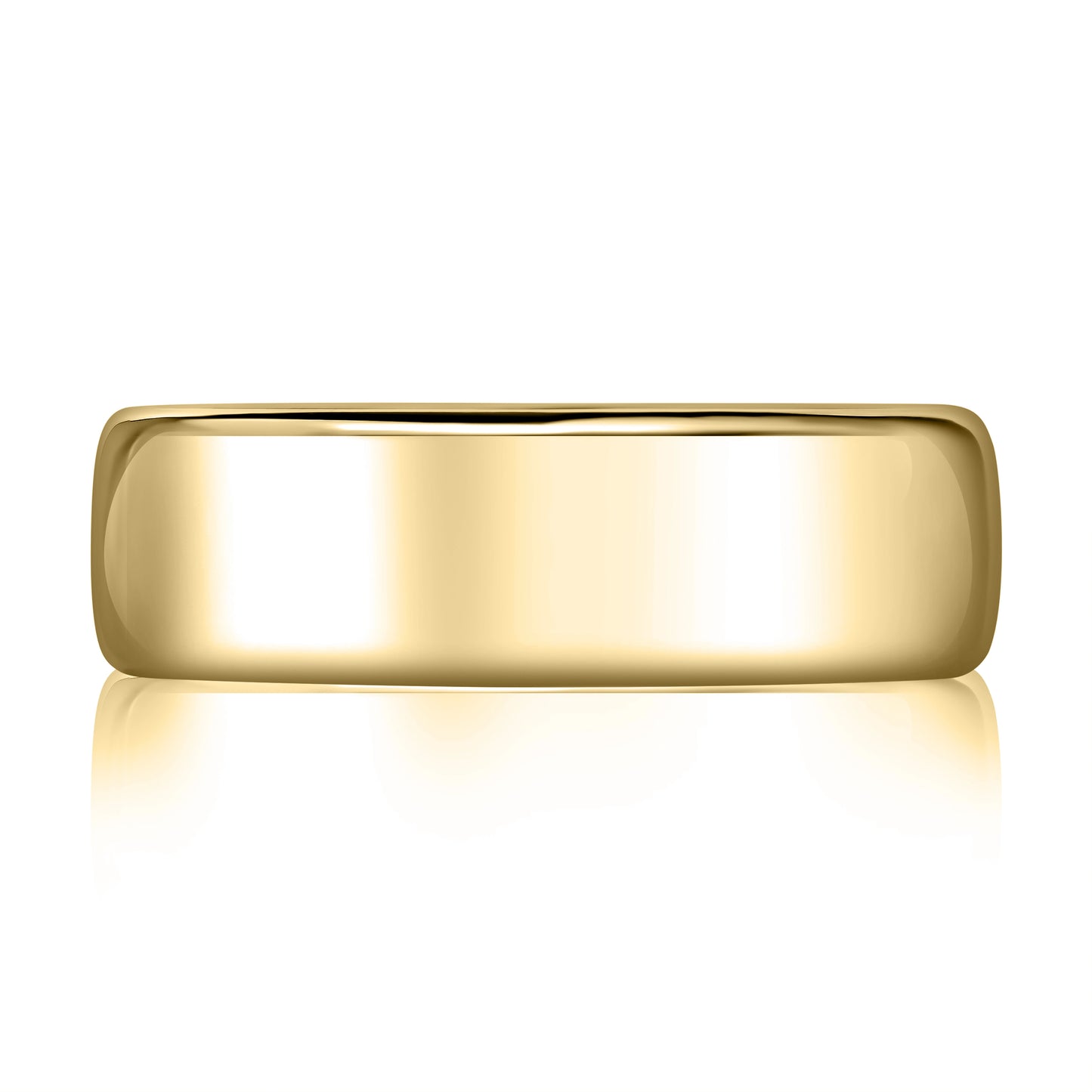 High Polish Soft Domed Yellow Gold Band