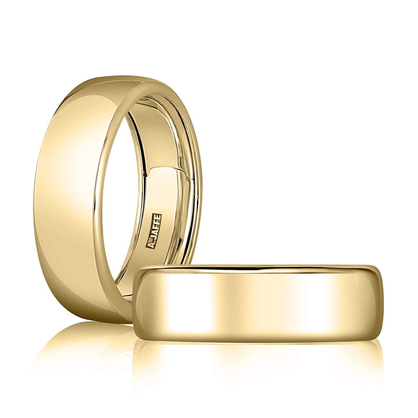 High Polish Soft Domed Yellow Gold Band