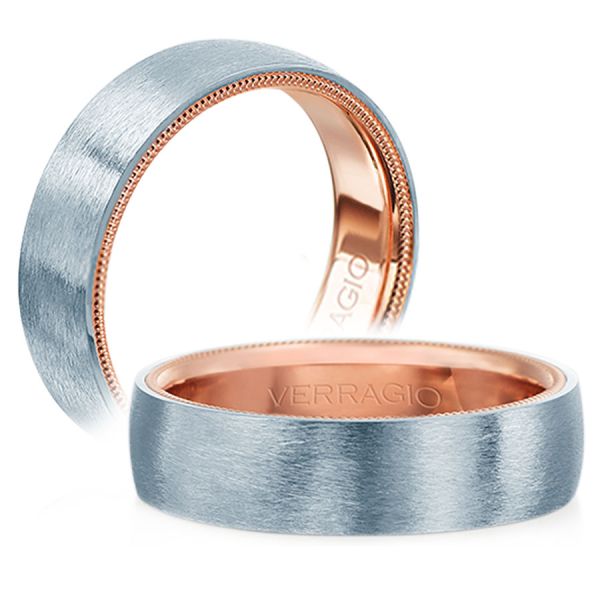 Verragio 14k Two-Tone Gold Men's Wedding Band, VW-6024