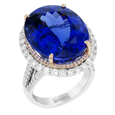 Simon G Fashion Color Ring In 18K Gold With Diamonds (White,Rose)