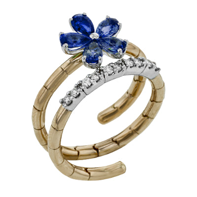 Simon G Fashion Color Ring In 18K Gold With Diamonds (Rose)