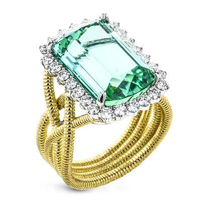 Simon G Fashion Color Ring In 18K Gold With Diamonds (White)