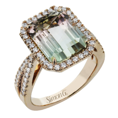 Simon G Fashion Color Ring In 18K Gold With Diamonds (Rose)