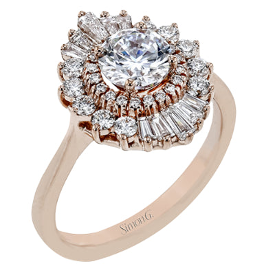 Simon G Bridal Round-Cut Halo Engagement Ring In 18K Gold With Diamonds (Rose)