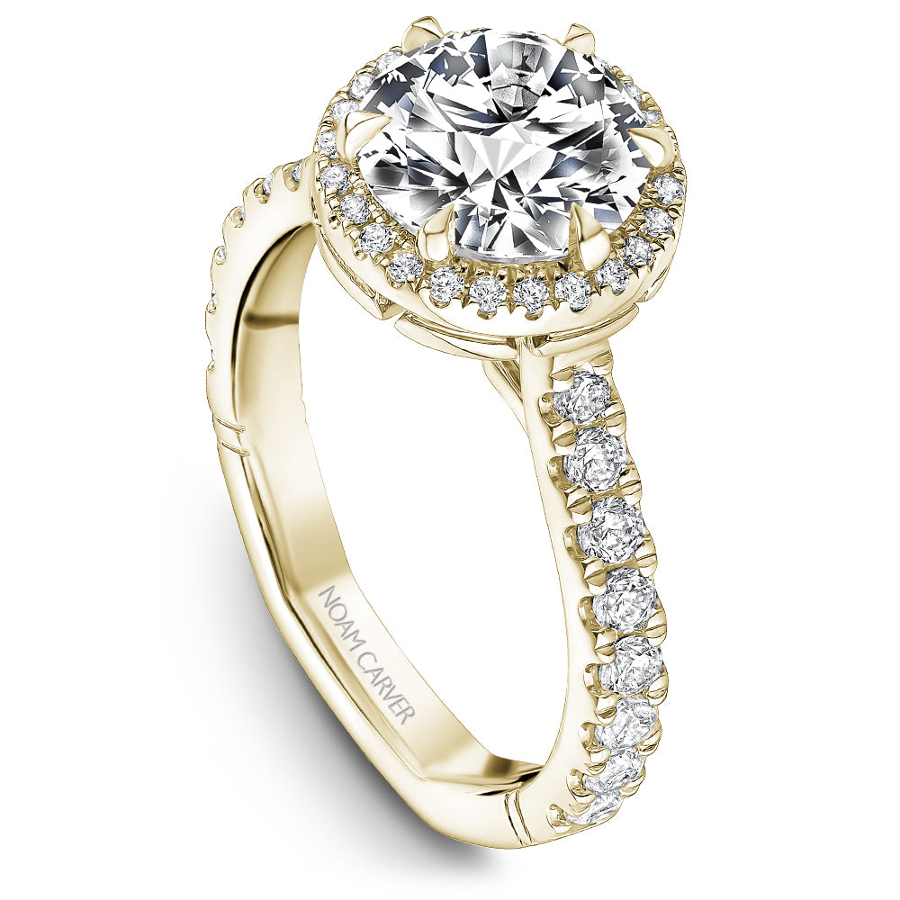 Noam Carver Engagement Ring Yellow 18k Gold With 52 RD TCW 0.70ct