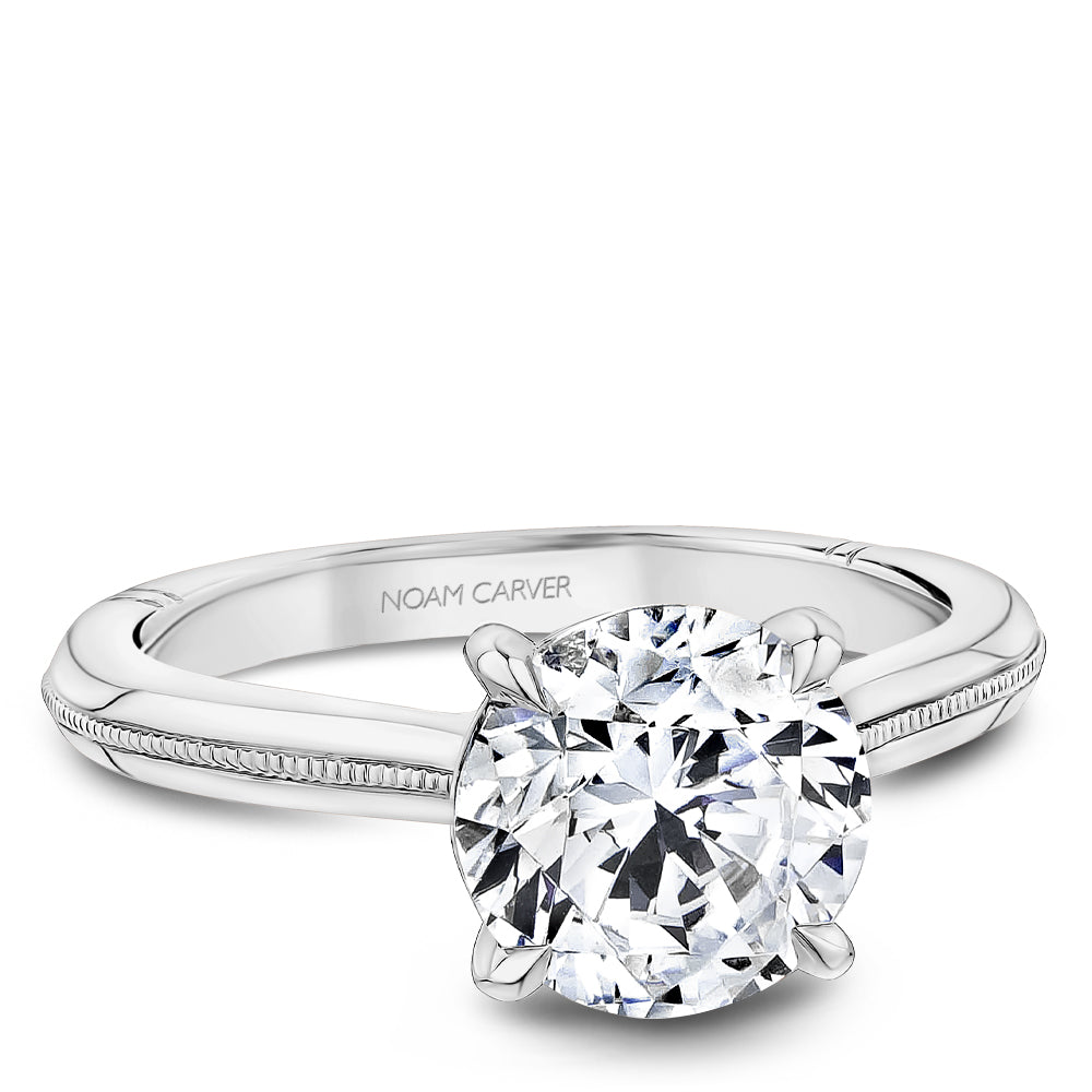 Noam Carver Engagement Ring Platinum With 16 RD TCW 0.05ct