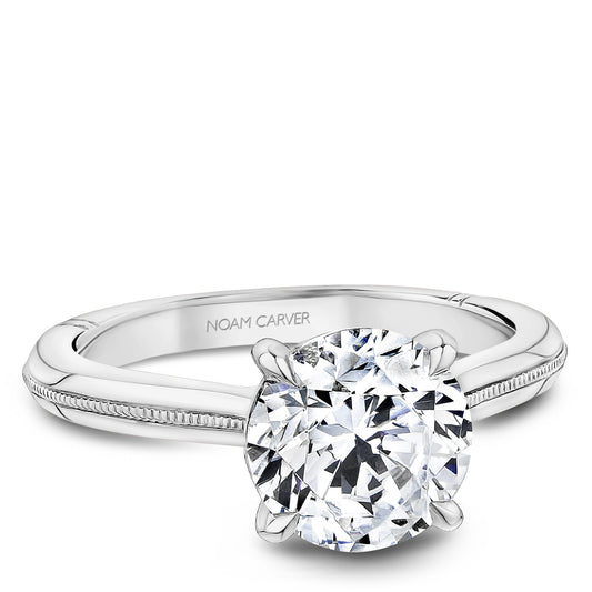 Noam Carver Engagement Ring Platinum With 16 RD TCW 0.05ct