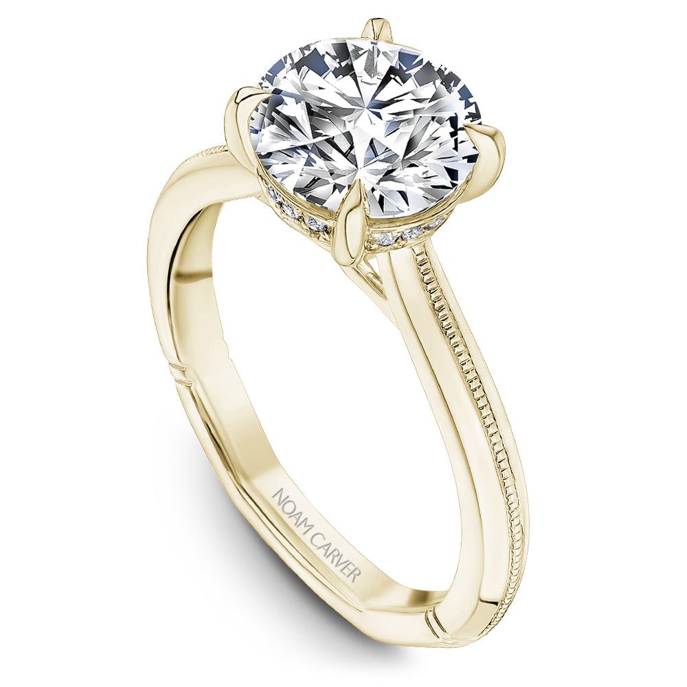 Noam Carver Engagement Ring Yellow 18k Gold With 16 RD TCW 0.05ct