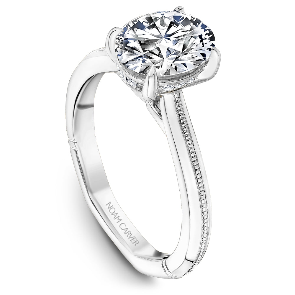 Noam Carver Engagement Ring White 18k Gold With 12 RD TCW 0.04ct