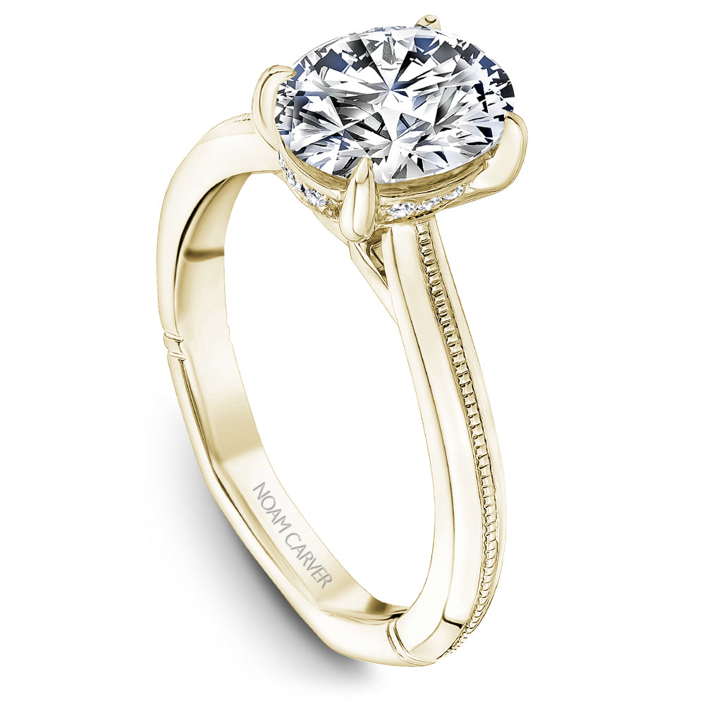 Noam Carver Engagement Ring Yellow 18k Gold With 12 RD TCW 0.04ct