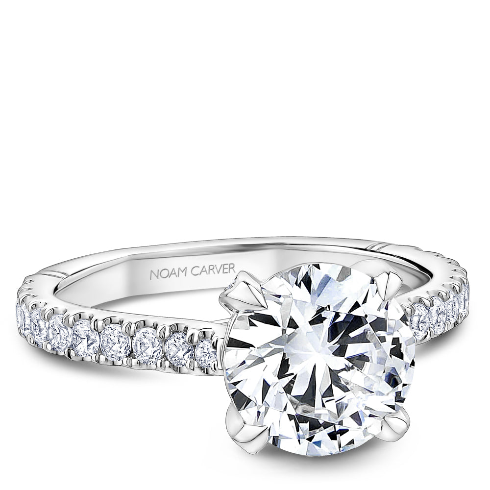 Noam Carver Engagement Ring Platinum With 52 RD TCW 0.48ct