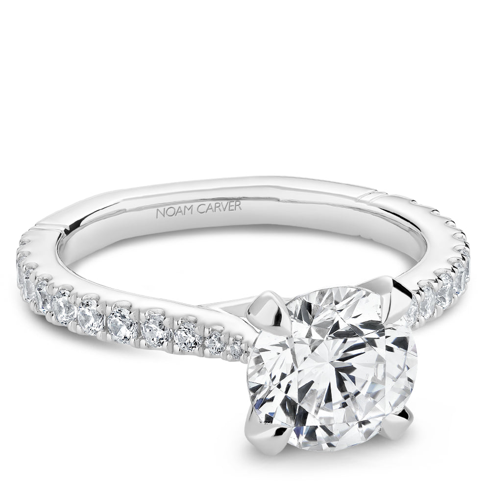 Noam Carver Engagement Ring Platinum With 22 RD TCW 0.37ct