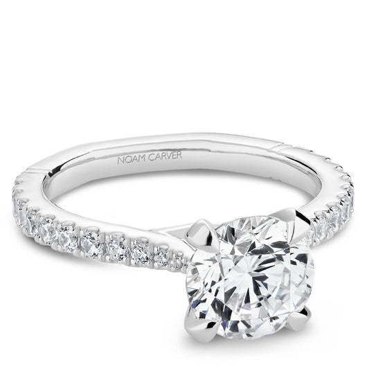 Noam Carver Engagement Ring Platinum With 22 RD TCW 0.37ct