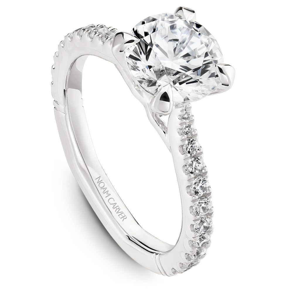 Noam Carver Engagement Ring Platinum With 22 RD TCW 0.37ct