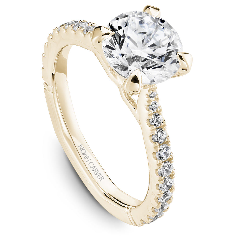 Noam Carver Engagement Ring Yellow 18k Gold With 22 RD TCW 0.37ct