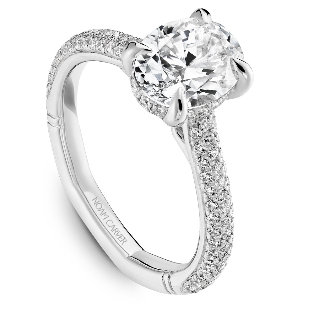 Noam Carver Engagement Ring White 18k Gold With 108 RD TCW 0.56ct