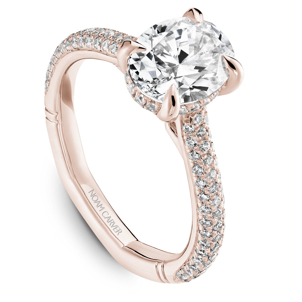 Noam Carver Engagement Ring Rose 14k Gold With 108 RD TCW 0.56ct
