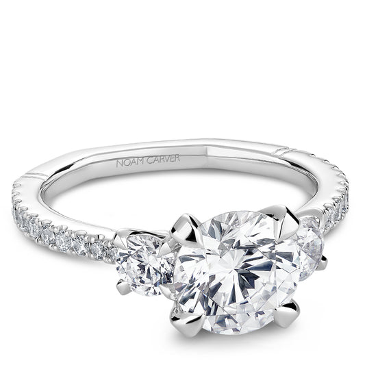 Noam Carver Engagement Ring Platinum With 22 RD TCW 0.72ct