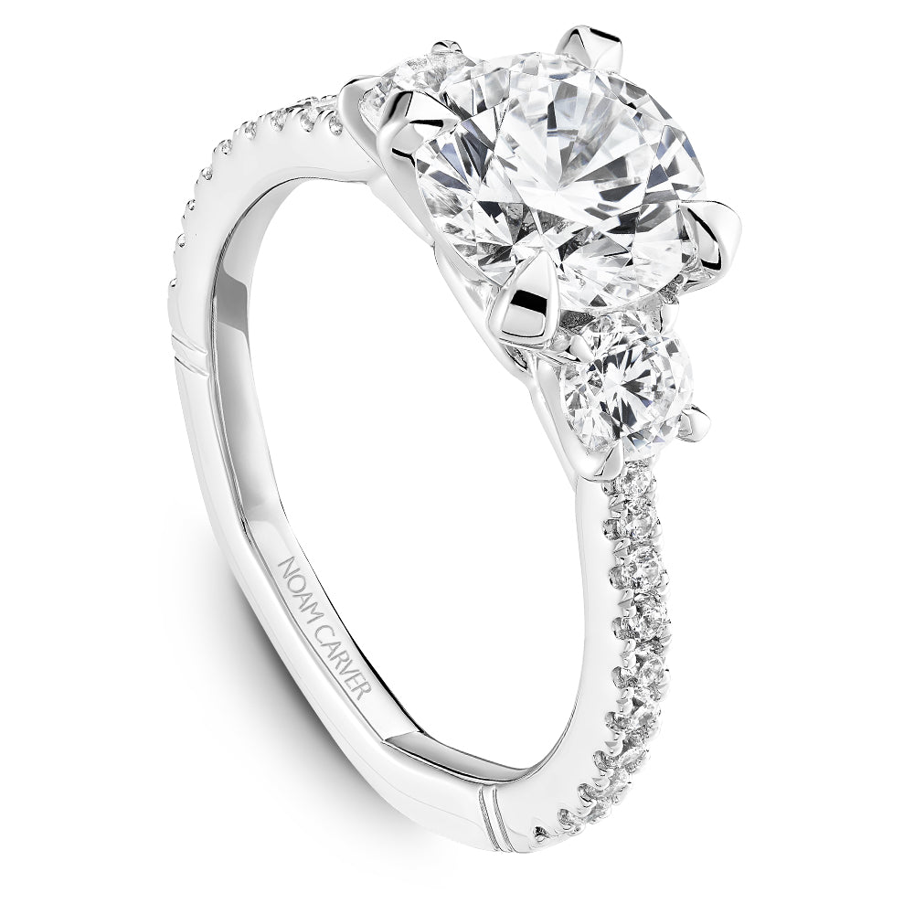Noam Carver Engagement Ring Platinum With 22 RD TCW 0.72ct