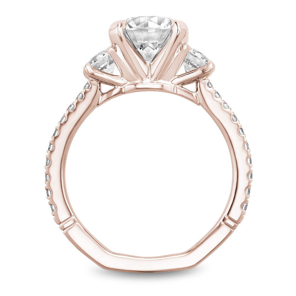 Noam Carver Engagement Ring Rose 14k Gold With 22 RD TCW 0.72ct