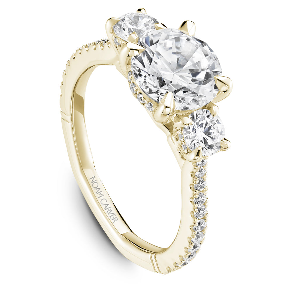 Noam Carver Engagement Ring Yellow 14k Gold With 44 RD TCW 0.79ct