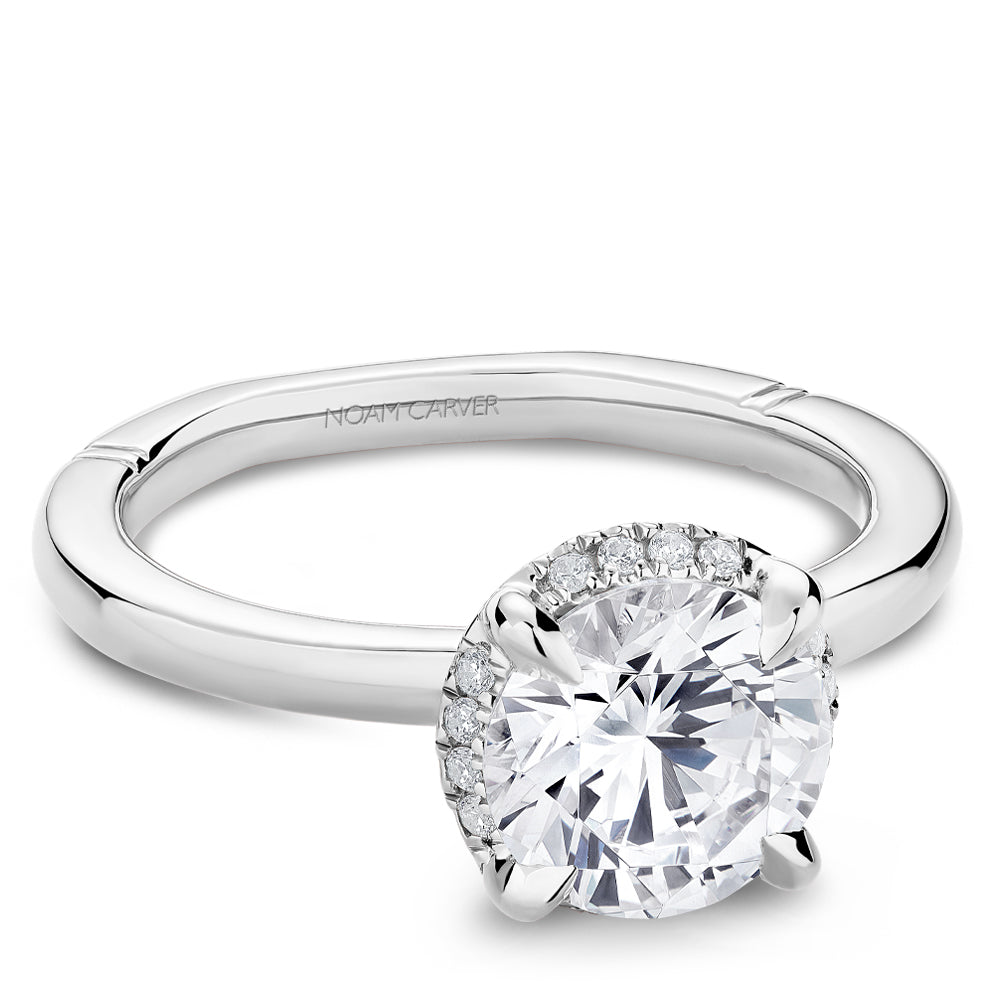 Noam Carver Engagement Ring Platinum With 16 RD TCW 0.08ct