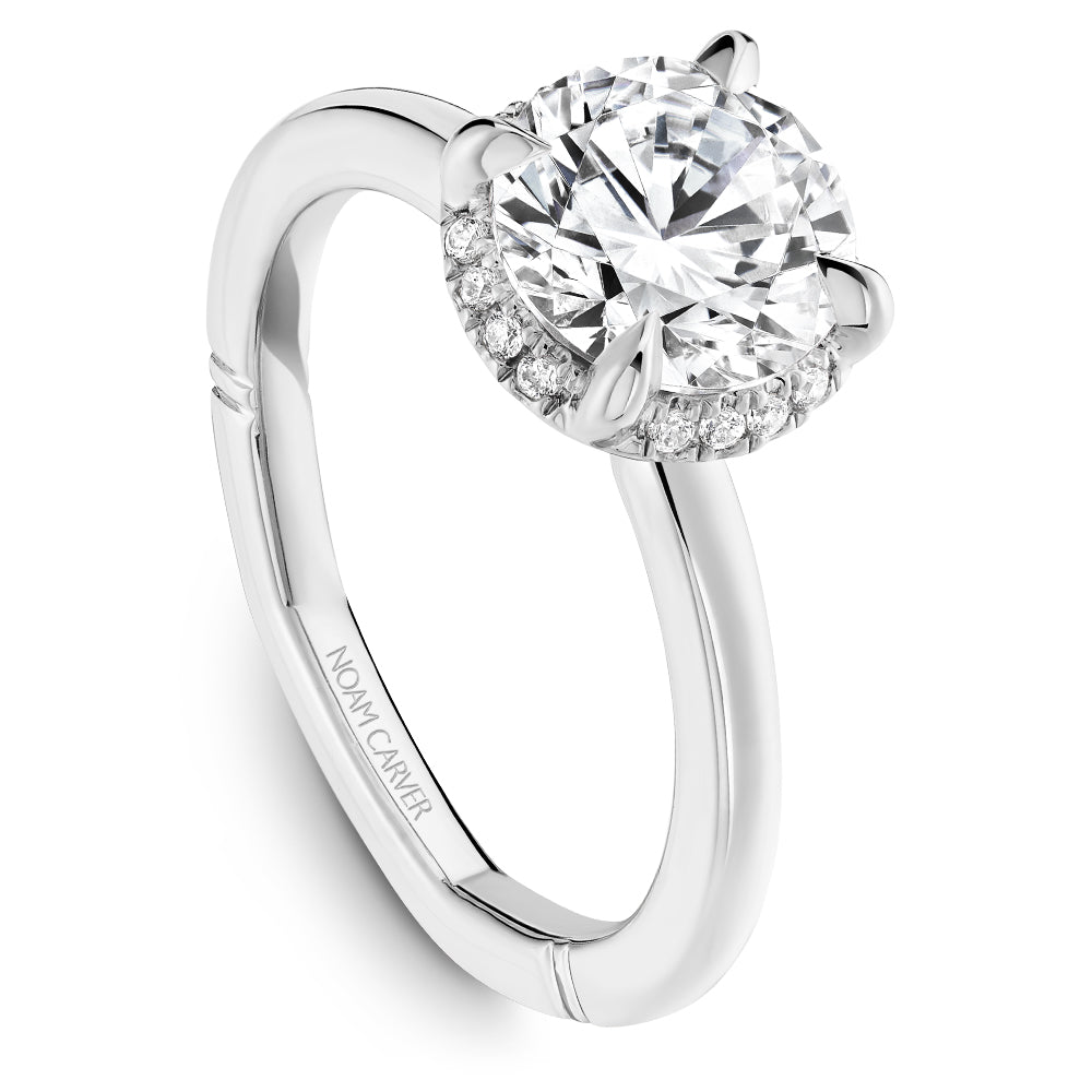 Noam Carver Engagement Ring White 18k Gold With 16 RD TCW 0.08ct