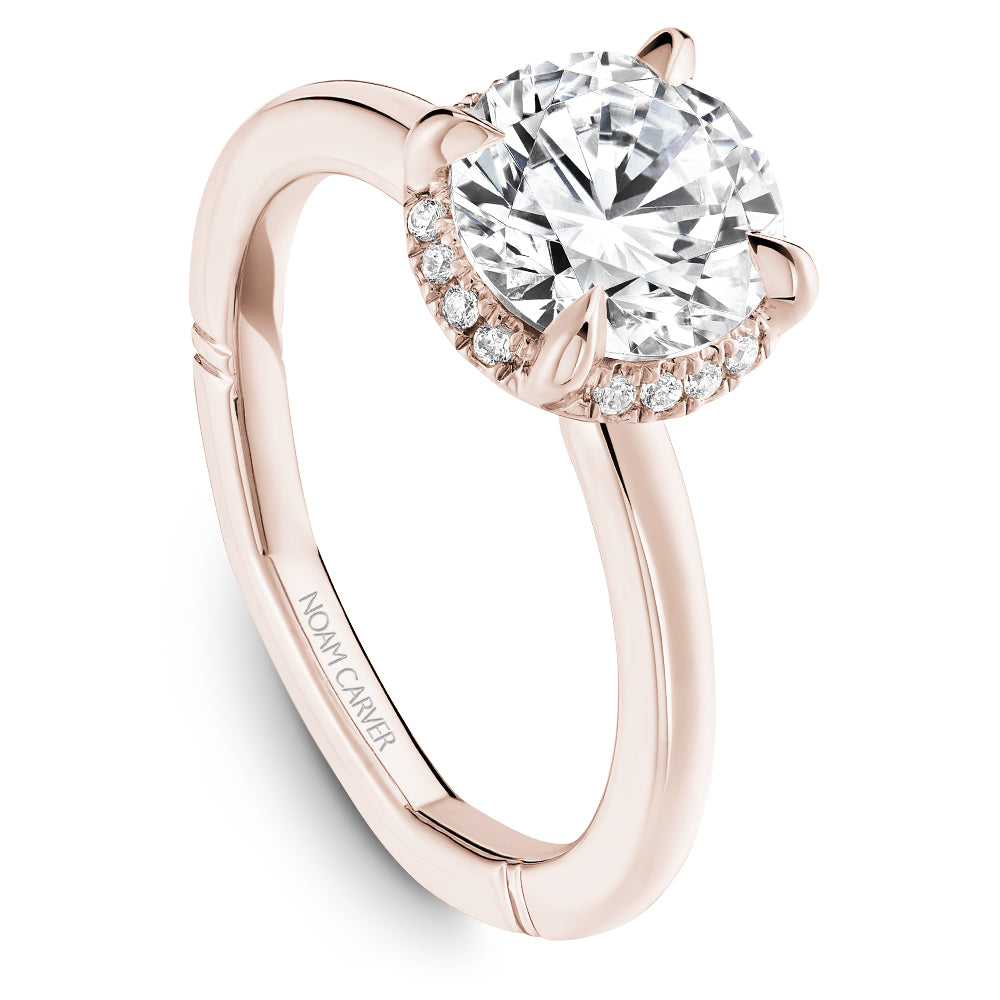 Noam Carver Engagement Ring Rose 14k Gold With 16 RD TCW 0.08ct