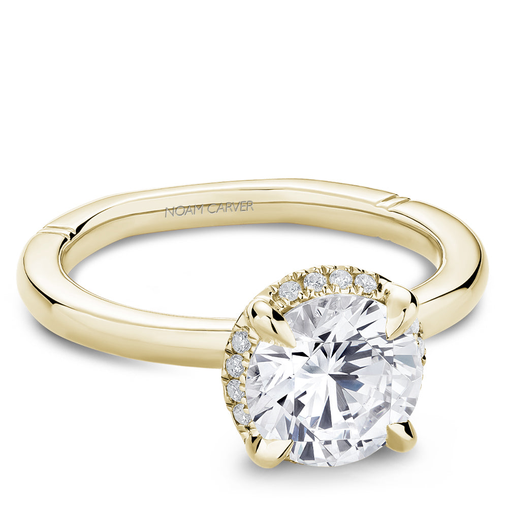 Noam Carver Engagement Ring Yellow 18k Gold With 16 RD TCW 0.08ct